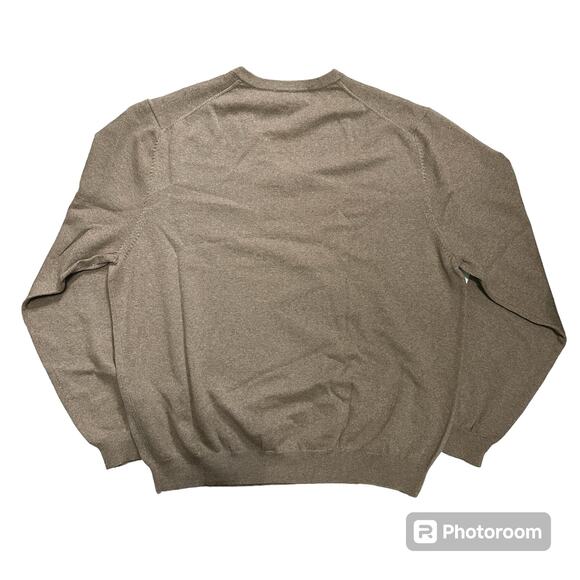 Brooks Brothers Men's Merino Wool Pullover V Neck Sweater Brown XL Lightweight - Picture 4 of 6